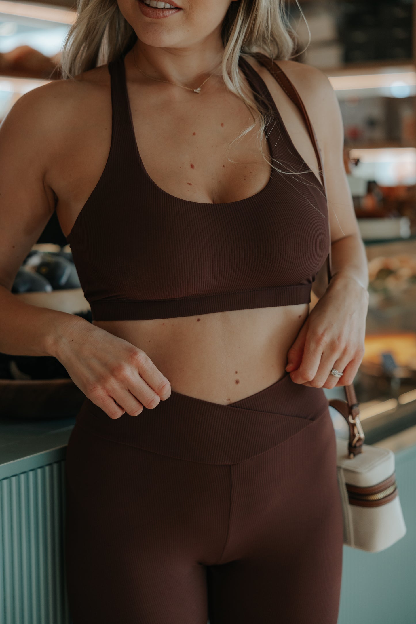 טופ ריב Peach Top - חום