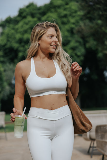 טופ ריב Peach Top - לבן