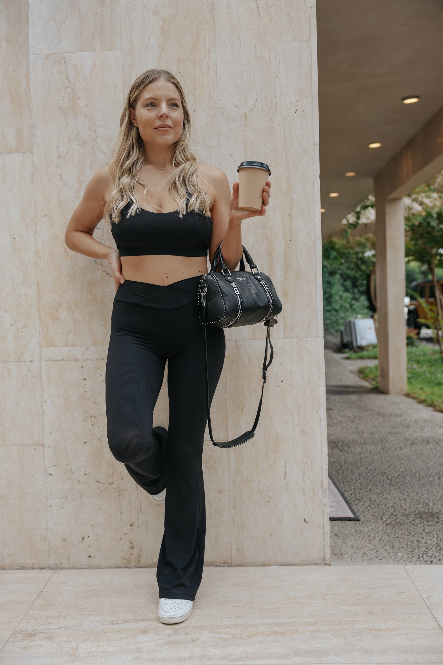 טייץ ריב Peach Leggings - שחור